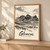 Glencoe, Scotland travel poster full-bleed print styled in Light oak-console; frame and props not included