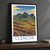 Glencoe, Scotland travel poster bordered print styled in Black frame / charcoal wall; frame and props not included