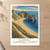 Dorset Jurassic Coast, England travel poster bordered print styled in Unframed sheet - corrected A-series; frame and props not included