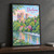 Durham, England travel poster full-bleed print styled in Black frame / charcoal wall; frame and props not included