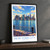 New York City, United States travel poster bordered print styled in Black frame / charcoal wall; frame and props not included