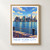 New York City, United States travel poster bordered print styled in Front oak frame - corrected opening; frame and props not included