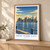 New York City, United States travel poster bordered print styled in Light oak-console; frame and props not included