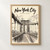 New York City, United States travel poster full-bleed print styled in Front oak frame - corrected opening; frame and props not included