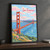 San Francisco, United States travel poster full-bleed print styled in Black frame / charcoal wall; frame and props not included