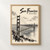 San Francisco, United States travel poster full-bleed print styled in Front oak frame - corrected opening; frame and props not included