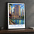 Chicago, United States travel poster bordered print styled in Black frame / charcoal wall; frame and props not included
