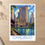 Chicago, United States travel poster bordered print styled in Unframed sheet - corrected A-series; frame and props not included