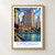 Chicago, United States travel poster bordered print styled in Front oak frame - corrected opening; frame and props not included