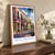 New Orleans, United States travel poster bordered print styled in Original angled oak-console; frame and props not included