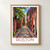 Boston, United States travel poster bordered print styled in Front oak frame - corrected opening; frame and props not included