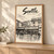 Seattle, United States travel poster full-bleed print styled in Light oak-console; frame and props not included