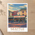 Seattle, United States travel poster bordered print styled in Unframed sheet - corrected A-series; frame and props not included