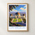 Los Angeles, United States travel poster bordered print styled in Front oak frame - corrected opening; frame and props not included