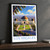 Los Angeles, United States travel poster bordered print styled in Black frame / charcoal wall; frame and props not included