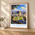 Los Angeles, United States travel poster bordered print styled in Light oak-console; frame and props not included