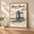 Miami Beach, United States travel poster full-bleed print styled in Light oak-console; frame and props not included