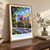 Charleston, United States travel poster bordered print styled in Original angled oak-console; frame and props not included
