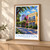Charleston, United States travel poster bordered print styled in Light oak-console; frame and props not included