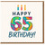Happy 65th Birthday Card - Colourful Marble Numbers with Candles, Bold Milestone Age 65 Greeting