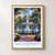 Savannah, United States travel poster bordered print styled in Front oak frame - corrected opening; frame and props not included