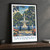 Savannah, United States travel poster bordered print styled in Black frame / charcoal wall; frame and props not included