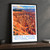 Bryce Canyon National Park, United States travel poster bordered print styled in Black frame / charcoal wall; frame and props not included
