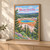 Yellowstone National Park, United States travel poster full-bleed print styled in Light oak-console; frame and props not included