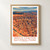 Bryce Canyon National Park, United States travel poster bordered print styled in Front oak frame - corrected opening; frame and props not included