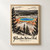 Yellowstone National Park, United States travel poster full-bleed print styled in Front oak frame - corrected opening; frame and props not included