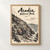 Acadia National Park, United States travel poster full-bleed print styled in Front oak frame - corrected opening; frame and props not included