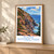 Acadia National Park, United States travel poster bordered print styled in Light oak-console; frame and props not included