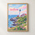 Cape Elizabeth, United States travel poster full-bleed print styled in Front oak frame - corrected opening; frame and props not included