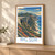 Big Sur, United States travel poster bordered print styled in Light oak-console; frame and props not included