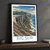 Big Sur, United States travel poster bordered print styled in Black frame / charcoal wall; frame and props not included