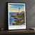 Cape Elizabeth, United States travel poster bordered print styled in Black frame / charcoal wall; frame and props not included