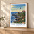 Cape Elizabeth, United States travel poster bordered print styled in Light oak-console; frame and props not included