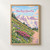 Mount Rainier National Park, United States travel poster full-bleed print styled in Front oak frame - corrected opening; frame and props not included