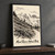 Mount Rainier National Park, United States travel poster full-bleed print styled in Black frame / charcoal wall; frame and props not included