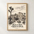 Joshua Tree National Park, United States travel poster full-bleed print styled in Front oak frame - corrected opening; frame and props not included