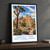 Joshua Tree National Park, United States travel poster bordered print styled in Black frame / charcoal wall; frame and props not included