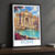 Rome, Italy travel poster bordered print styled in Black frame / charcoal wall; frame and props not included