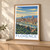 Florence, Italy travel poster bordered print styled in Light oak-console; frame and props not included