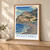 Positano, Italy travel poster bordered print styled in Light oak-console; frame and props not included