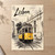 Lisbon, Portugal travel poster full-bleed print styled in Unframed sheet - corrected A-series; frame and props not included
