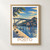 Porto, Portugal travel poster bordered print styled in Front oak frame - corrected opening; frame and props not included