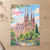 Barcelona, Spain travel poster full-bleed print styled in Unframed sheet - corrected A-series; frame and props not included