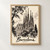 Barcelona, Spain travel poster full-bleed print styled in Front oak frame - corrected opening; frame and props not included