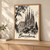 Barcelona, Spain travel poster full-bleed print styled in Light oak-console; frame and props not included