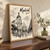 Madrid, Spain travel poster full-bleed print styled in Original angled oak-console; frame and props not included